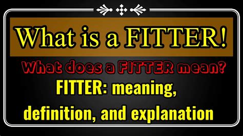 lv fitter meaning|what do fitters do.